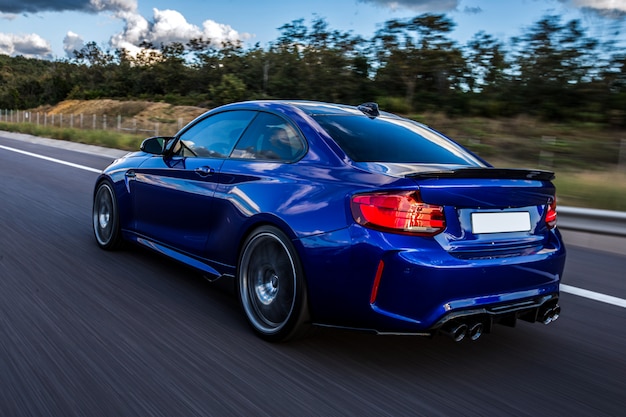 Blue Car Driving Road 114579 4056